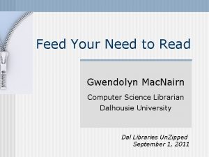 Feed Your Need to Read Gwendolyn Mac Nairn