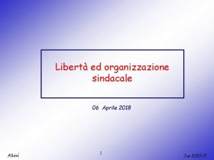 Libert ed organizzazione sindacale 06 Aprile 2018 Albini
