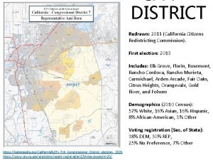 CA 7 DISTRICT Redrawn 2011 California Citizens Redistricting