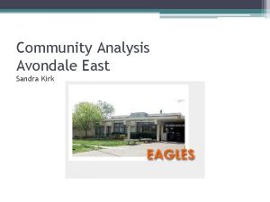 Community Analysis Avondale East Sandra Kirk School Population