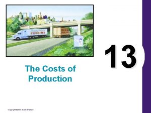 The Costs of Production Copyright 2004 SouthWestern 13