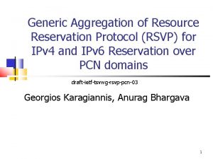 Generic Aggregation of Resource Reservation Protocol RSVP for