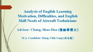 Analysis of English Learning Motivation Difficulties and English