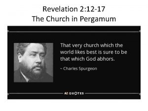 Revelation 2 12 17 The Church in Pergamum