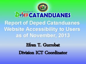 Report of Deped Catanduanes Website Accessibility to Users