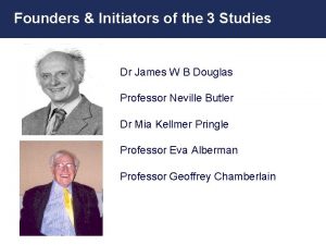 Founders Initiators of the 3 Studies Dr James