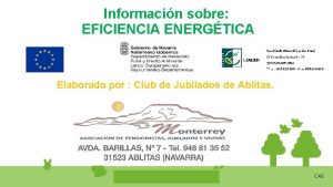 Informacin sobre EFICIENCIA ENERGTICA Elaborado por Club de