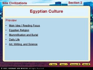 Section 2 Nile Civilizations Egyptian Culture Preview Main