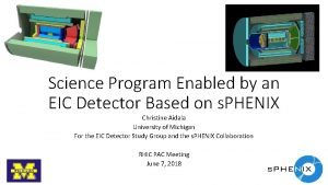 Science Program Enabled by an EIC Detector Based