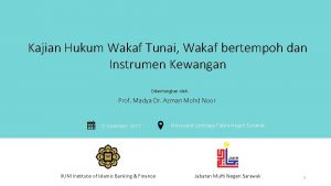 Kajian Hukum Wakaf Tunai Wakaf bertempoh dan Instrumen