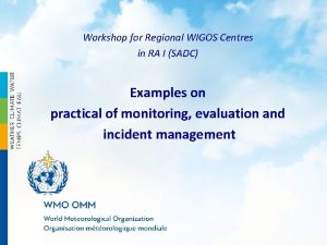 Workshop for Regional WIGOS Centres in RA I