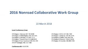2016 Nonroad Collaborative Work Group 22 March 2018