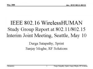 May 2000 doc IEEE 802 11 00121 IEEE