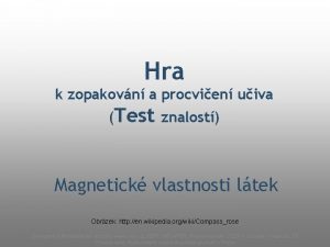 Hra k zopakovn a procvien uiva Test znalost