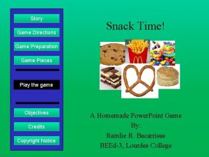 Story Game Directions Snack Time Game Preparation Game