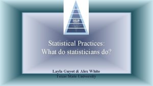Statistical Practices What do statisticians do Layla Guyot