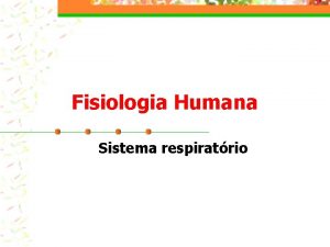 Fisiologia Humana Sistema respiratrio O que respirao n