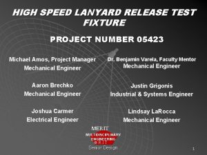 HIGH SPEED LANYARD RELEASE TEST FIXTURE PROJECT NUMBER