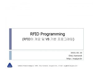 RFID Programming RFID VB 2010 03 16 Choi