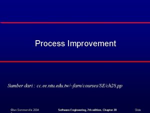 Process Improvement Sumber dari cc ee ntu edu