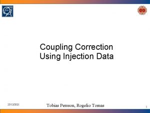 Coupling Correction Using Injection Data 23122021 Tobias Persson