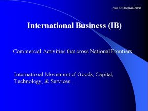 Amar KJR NayakIBXIMB International Business IB Commercial Activities