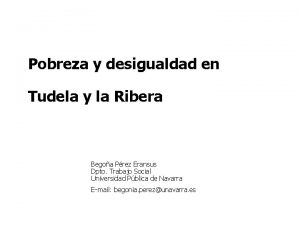 Pobreza y desigualdad en Tudela y la Ribera