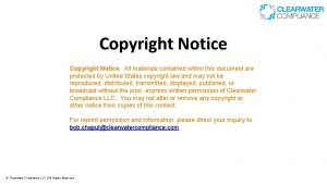 Copyright Notice All materials contained within this document