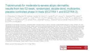 Tralokinumab for moderate to severe atopic dermatitis results