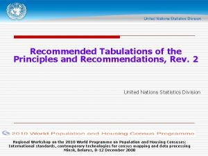 Recommended Tabulations of the Principles and Recommendations Rev