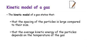 Kinetic model of a gas The kinetic model