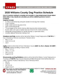 OHIO STATE UNIVERSITY EXTENSION WILLIAMS COUNTY 2020 Williams