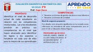 EVALUACIN DIAGNSTICA MATEMTICA 2021 VII CICLO 3D Prof