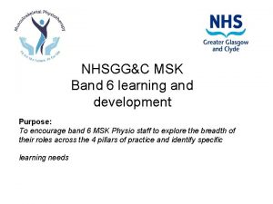 NHSGGC MSK Band 6 learning and development Purpose