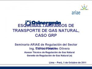 ESQUEMAS TARIFARIOS DE TRANSPORTE DE GAS NATURAL CASO