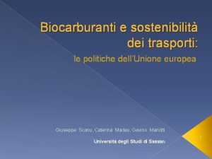 Biocarburanti e sostenibilit dei trasporti le politiche dellUnione