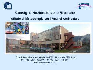 Consiglio Nazionale delle Ricerche Istituto di Metodologie per