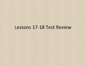 Lessons 17 18 Test Review Key Practice Sheet