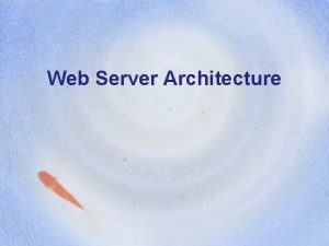 Web Server Architecture Web Server Architecture Complex Helpful