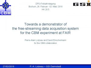 DPGFrhjahrstagung Bochum 26 Februar 02 Mrz 2018 HK