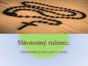 Slvnostn ruenec Nboensk vchova pre 5 ronk Pri