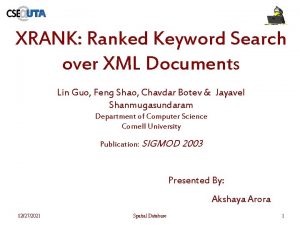 XRANK Ranked Keyword Search over XML Documents Lin