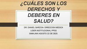 CULES SON LOS DERECHOS Y DEBERES EN SALUD