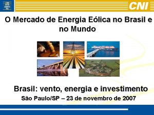 O Mercado de Energia Elica no Brasil e