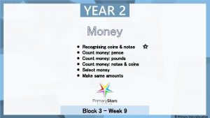 YEAR 2 Money Recognising coins notes Count money