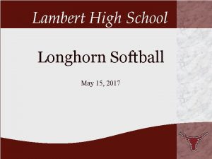 Lambert High School Longhorn Softball May 15 2017