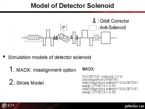 Model of Detector Solenoid Simulation models of detector