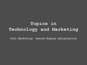 Topics in Technology and Marketing Pull Marketing Search