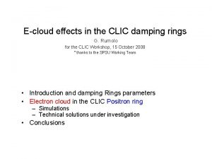 Ecloud effects in the CLIC damping rings G