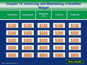 Chapter 13 Achieving and Maintaining a Healthful Weight